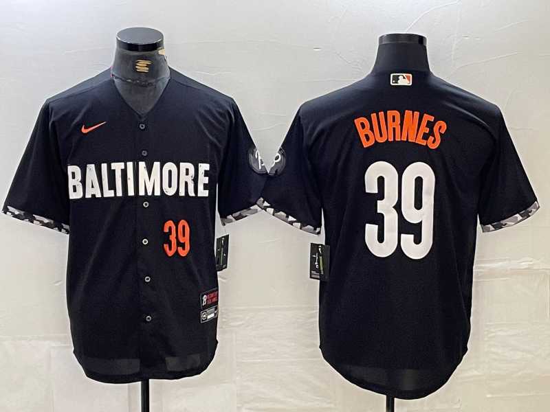 Men%27s Baltimore Orioles #39 Corbin Burnes Number Black 2023 City Connect Cool Base Stitched Jersey